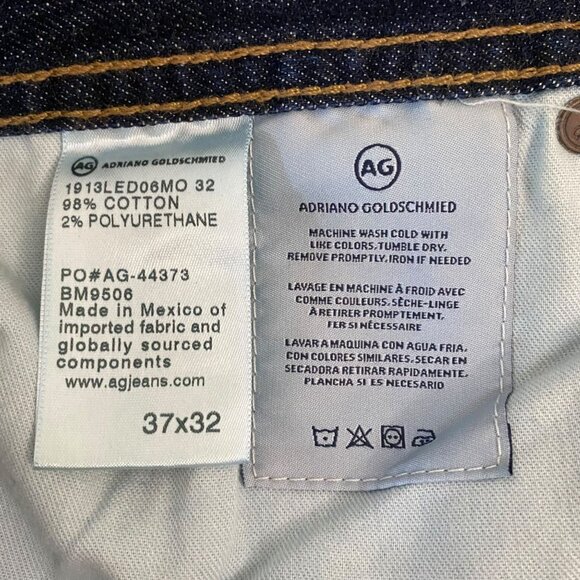 AG Adriano Goldschmied B-Type II Straight Denim Jeans Men's 37X32 Dark Wash New - Picture 11 of 11